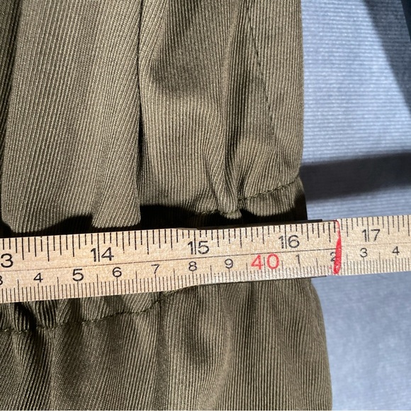 Zara Khaki / Black Jacket Hooded Coat Sz XS Faux Leather Sleeves Long Military - Picture 4 of 9